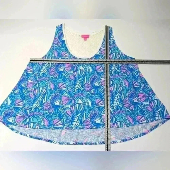 Lilly Pulitzer For Target Blue My Fans Tank top. Ladies 3X - Picture 3 of 5